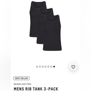 SKIMS Black Ribbed Men's Tank 3-Pack
